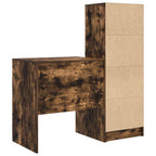 Scrivania con cassetto con lo scaffale 2 pcs Rovere fumé