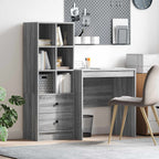 Scrivania con cassetto con lo scaffale 2 pcs Grigio Sonoma