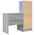 Scrivania con cassetto con lo scaffale 2 pcs Grigio Sonoma