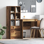 Scrivania con cassetto con lo scaffale 2 pcs Legno vecchio