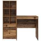 Scrivania con cassetto con lo scaffale 2 pcs Legno vecchio