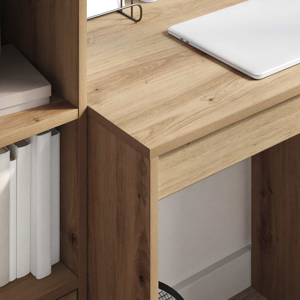 Scrivania con cassetto con lo scaffale 2 pcs Rovere artigianale