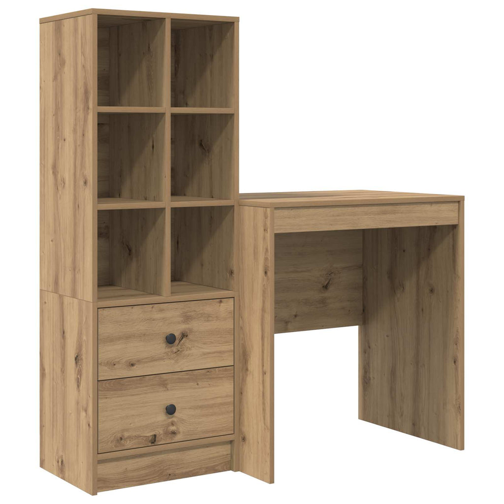 Scrivania con cassetto con lo scaffale 2 pcs Rovere artigianale