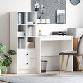 Scrivania con cassetto con lo scaffale 2 pcs Bianco