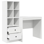 Scrivania con cassetto con lo scaffale 2 pcs Bianco