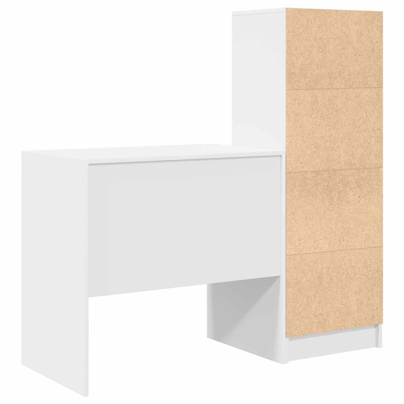 Scrivania con cassetto con lo scaffale 2 pcs Bianco