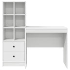 Scrivania con cassetto con lo scaffale 2 pcs Bianco