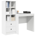 Scrivania con cassetto con lo scaffale 2 pcs Bianco