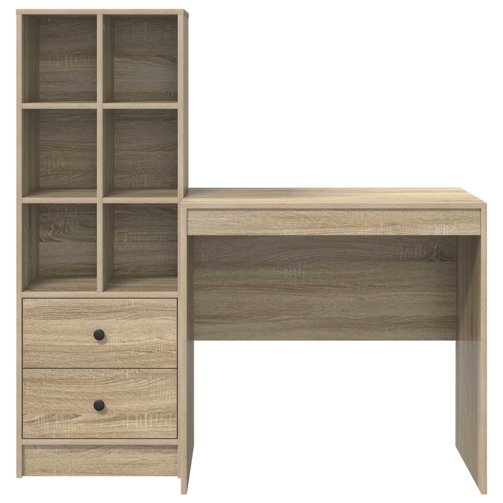 Scrivania con cassetto con lo scaffale 2 pcs Rovere Sonoma