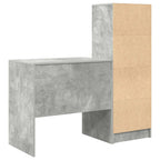 Scrivania con cassetto con lo scaffale 2 pcs Grigio cemento