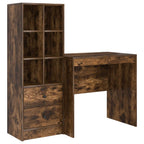 Scrivania con cassetto con lo scaffale 2 pcs Rovere fumé