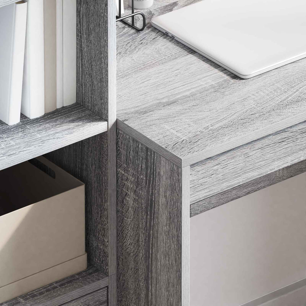 Scrivania con cassetto con lo scaffale 2 pcs Grigio Sonoma