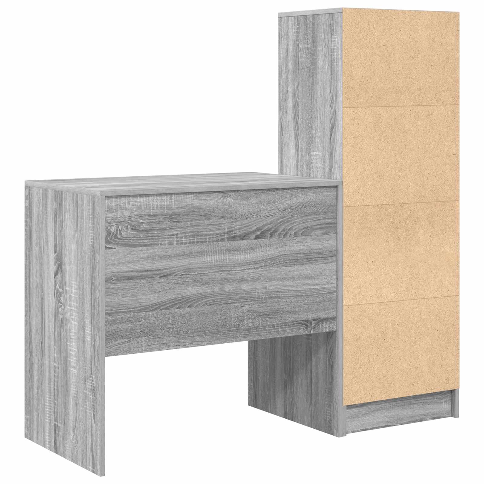 Scrivania con cassetto con lo scaffale 2 pcs Grigio Sonoma