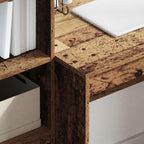 Scrivania con cassetto con lo scaffale 2 pcs Legno vecchio