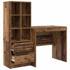 Scrivania con cassetto con lo scaffale 2 pcs Legno vecchio