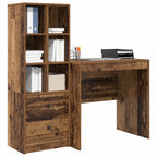Scrivania con cassetto con lo scaffale 2 pcs Legno vecchio