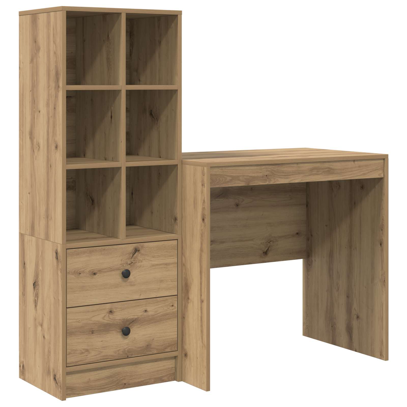 Scrivania con cassetto con lo scaffale 2 pcs Rovere artigianale