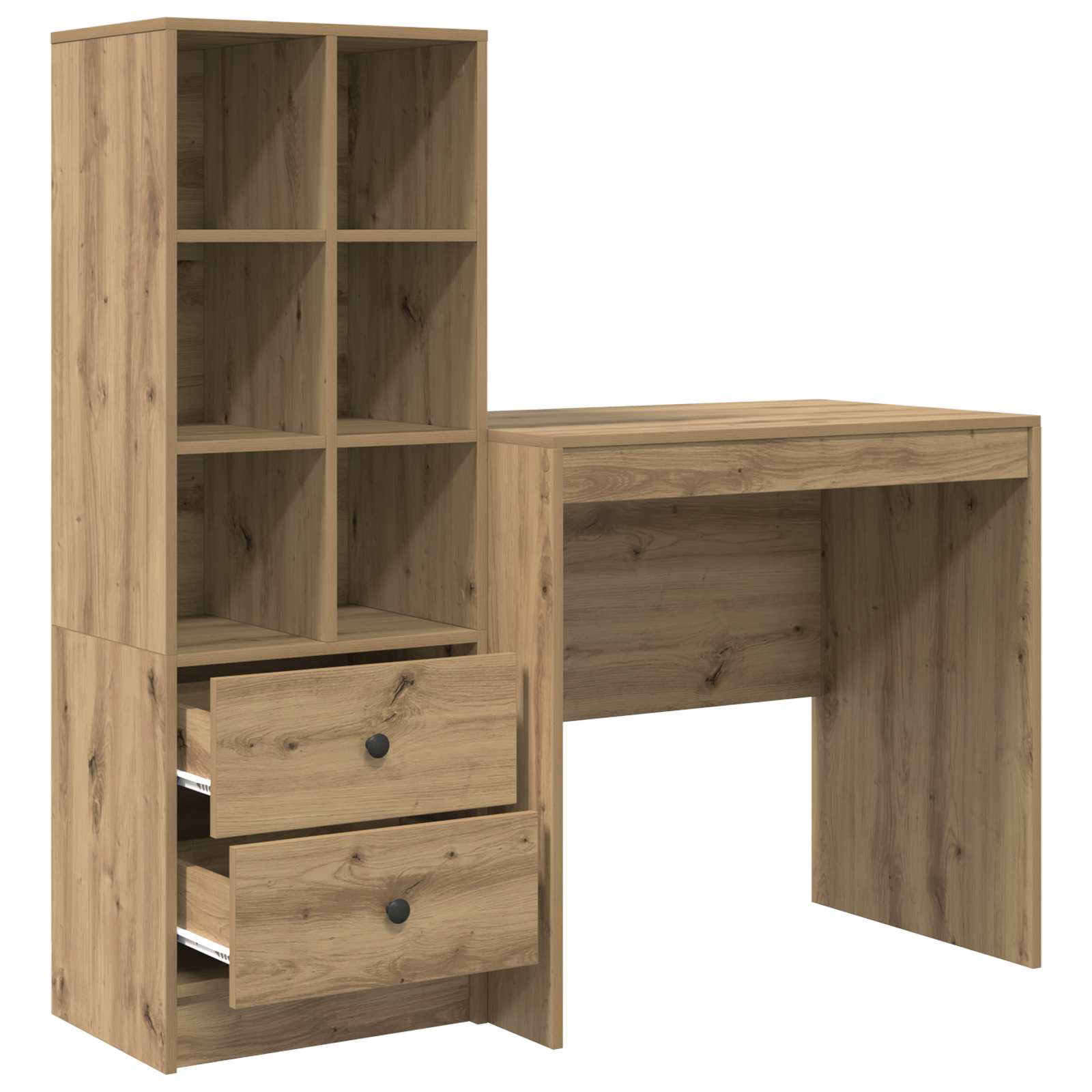 Scrivania con cassetto con lo scaffale 2 pcs Rovere artigianale