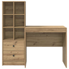 Scrivania con cassetto con lo scaffale 2 pcs Rovere artigianale