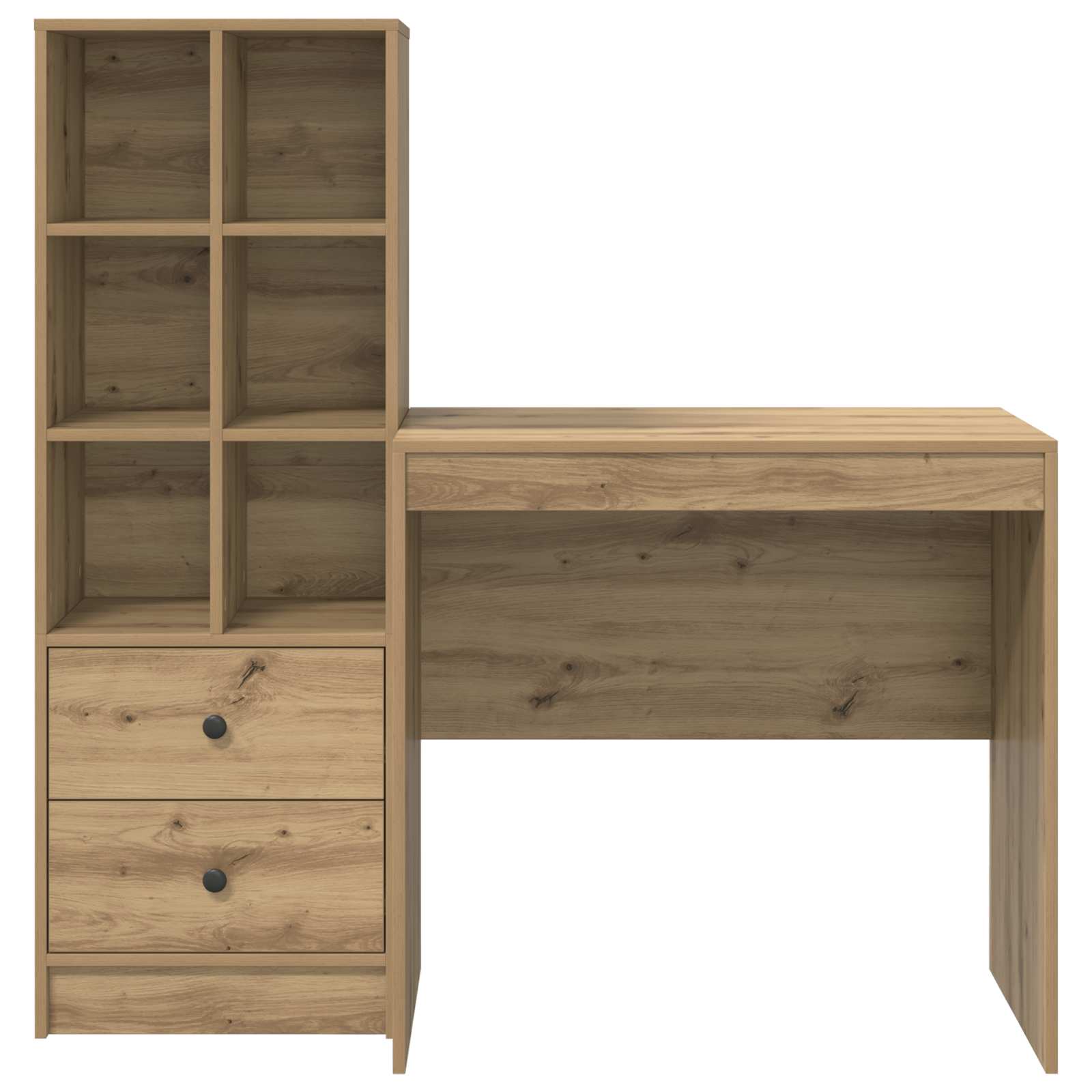 Scrivania con cassetto con lo scaffale 2 pcs Rovere artigianale