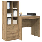 Scrivania con cassetto con lo scaffale 2 pcs Rovere artigianale