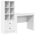 Scrivania con cassetto con lo scaffale 2 pcs Bianco