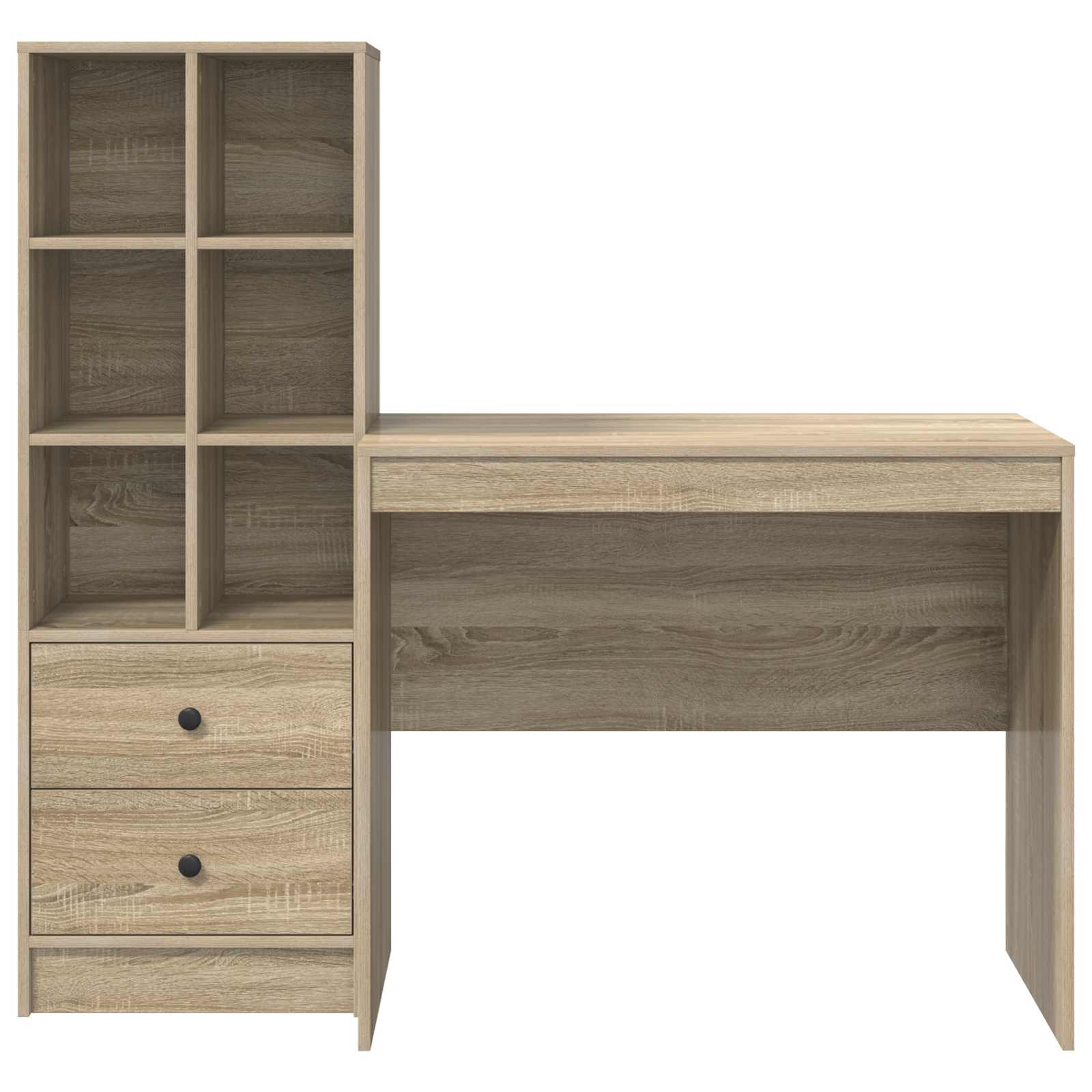 Scrivania con cassetto con lo scaffale 2 pcs Rovere Sonoma
