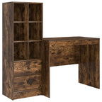 Scrivania con cassetto con lo scaffale 2 pcs Rovere fumé