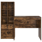 Scrivania con cassetto con lo scaffale 2 pcs Rovere fumé