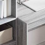 Scrivania con cassetto con lo scaffale 2 pcs Grigio Sonoma