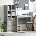 Scrivania con cassetto con lo scaffale 2 pcs Grigio Sonoma
