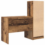 Scrivania con cassetto con lo scaffale 2 pcs Legno vecchio