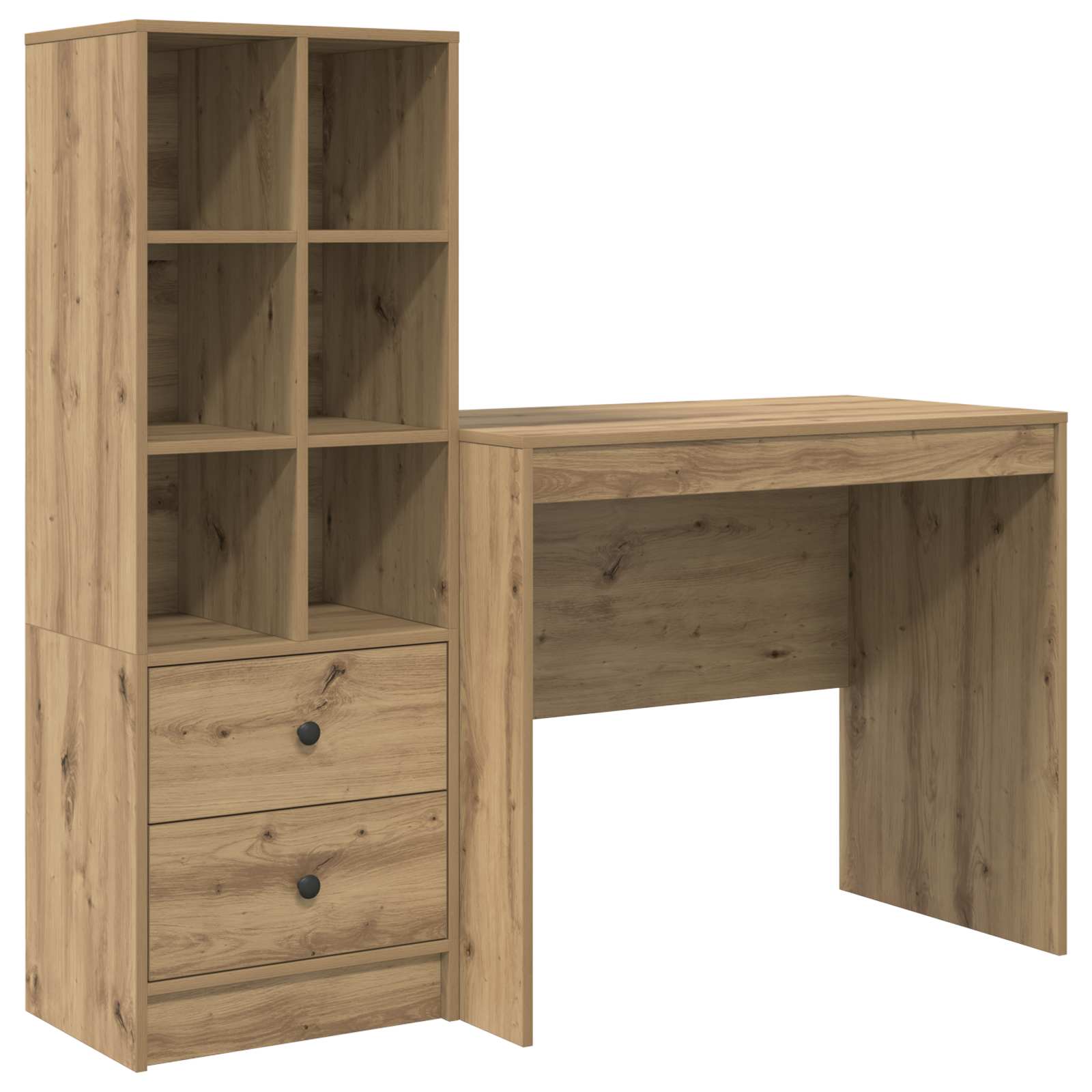 Scrivania con cassetto con lo scaffale 2 pcs Rovere artigianale