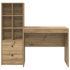 Scrivania con cassetto con lo scaffale 2 pcs Rovere artigianale
