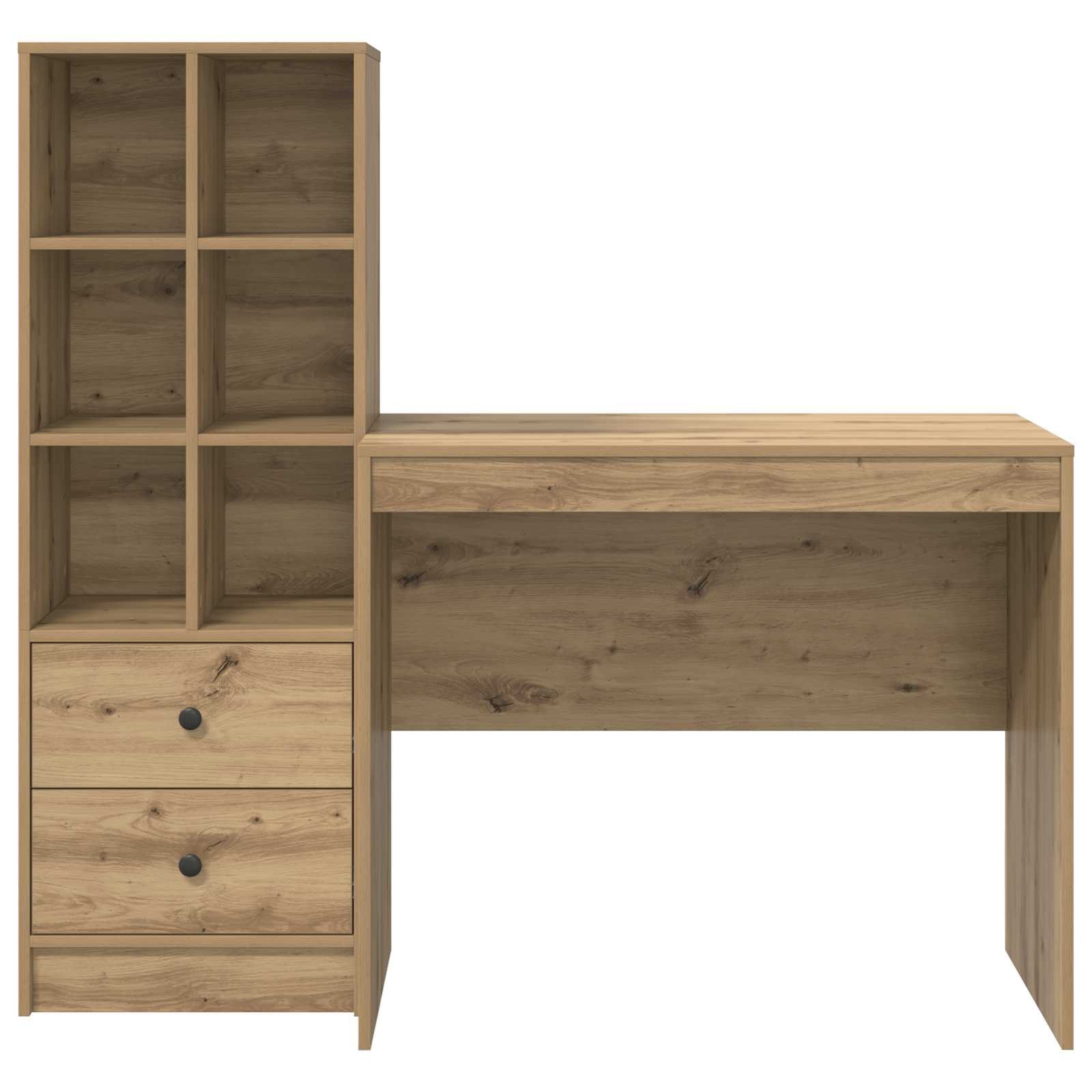 Scrivania con cassetto con lo scaffale 2 pcs Rovere artigianale