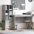 Scrivania con cassetto 2 pcs Grigio cemento
