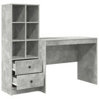 Scrivania con cassetto 2 pcs Grigio cemento
