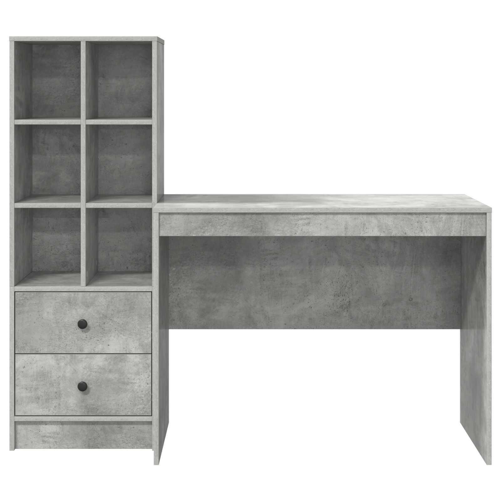 Scrivania con cassetto 2 pcs Grigio cemento