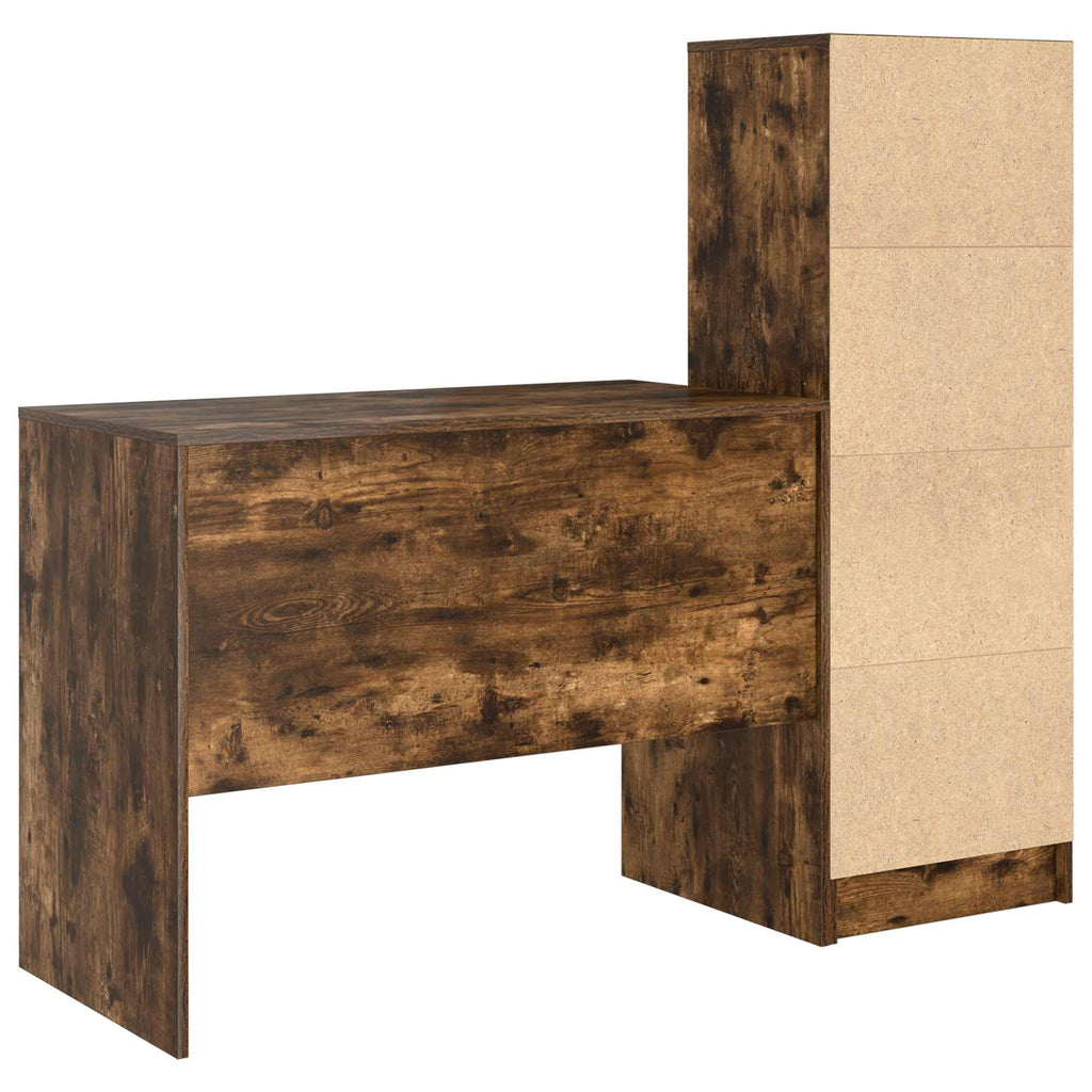 Scrivania con cassetto 2 pcs Rovere fumé