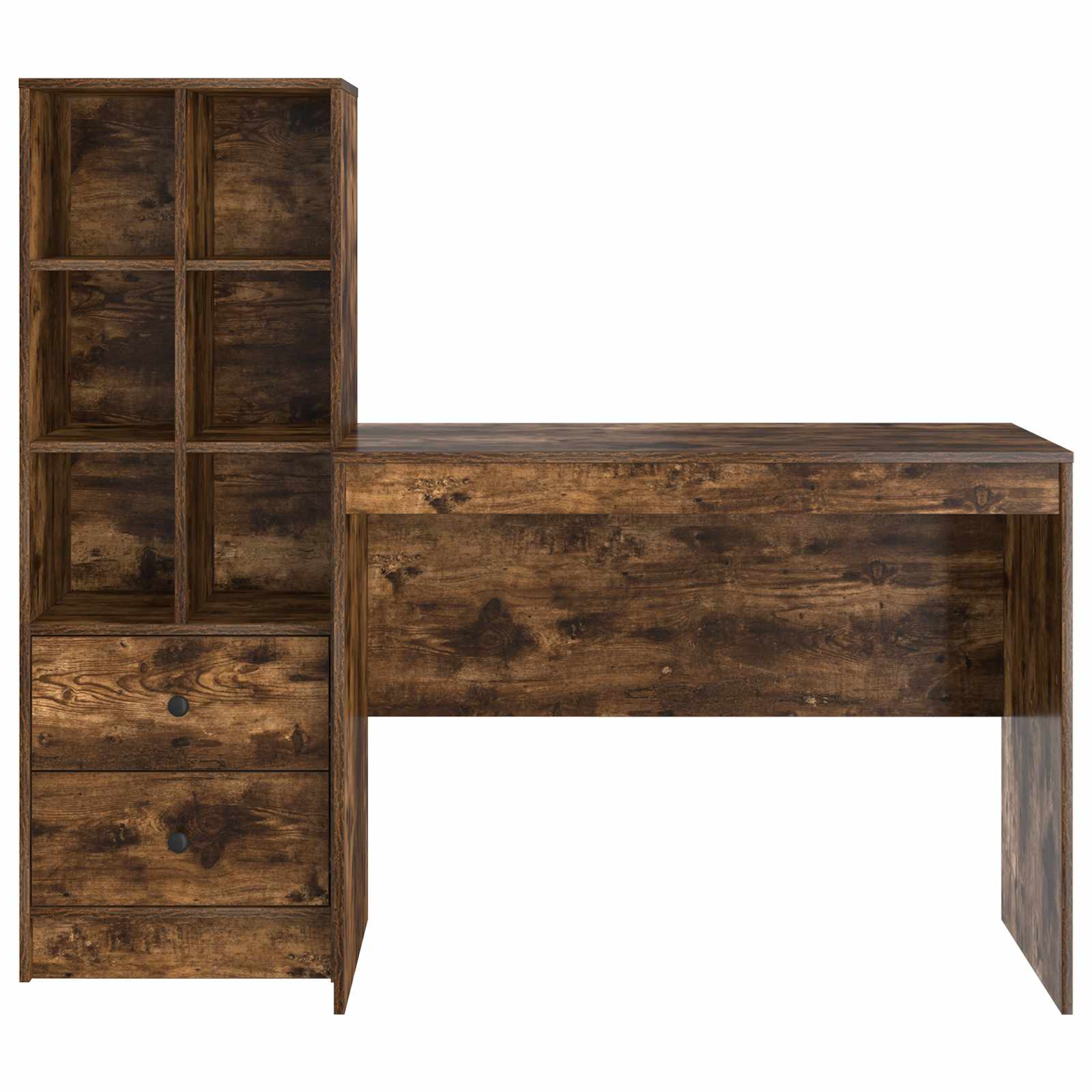 Scrivania con cassetto 2 pcs Rovere fumé