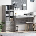 Scrivania con cassetto 2 pcs Grigio Sonoma