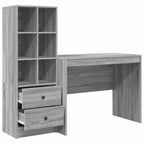 Scrivania con cassetto 2 pcs Grigio Sonoma