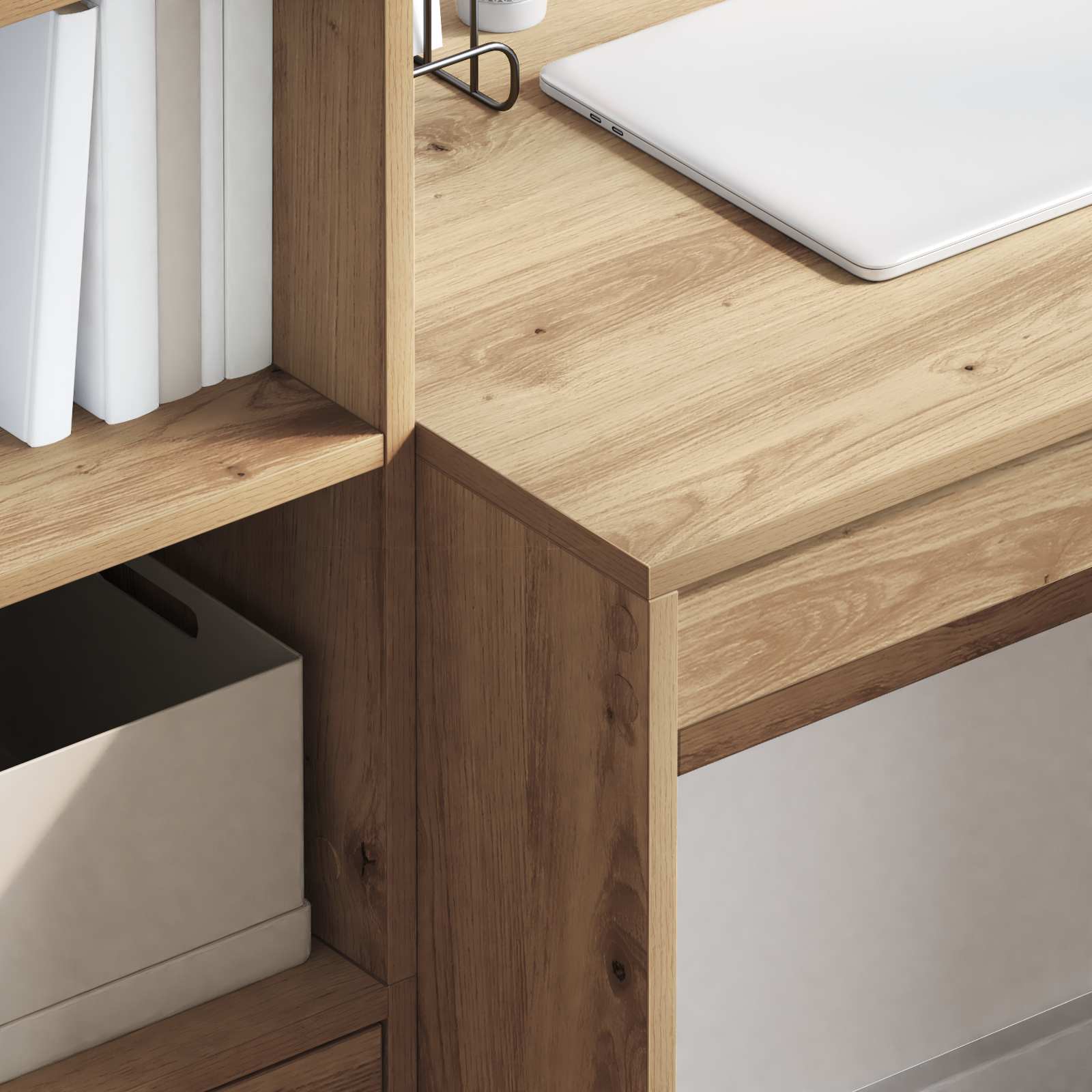 Scrivania con cassetto 2 pcs Rovere artigianale