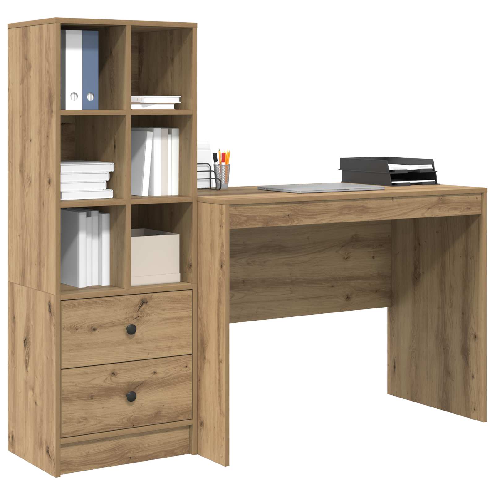 Scrivania con cassetto 2 pcs Rovere artigianale