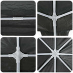 Tenda Party Antracite 800 x 400 x 266 cm Polietilene e Acciaio