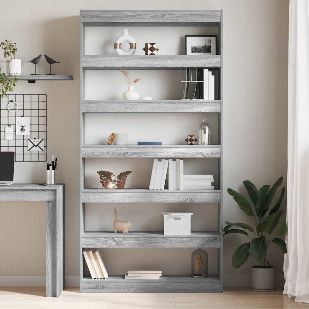 Armadio per Libri Grigio Sonoma 100 x 30 x 198 cm