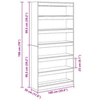 Armadio per Libri Grigio Sonoma 100 x 30 x 198 cm
