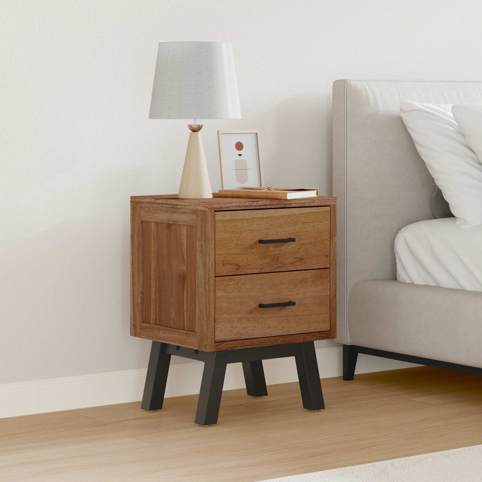 Comodino Naturale 40 x 35 x 55 cm Legno di teak solido