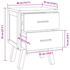 Comodino Naturale 40 x 35 x 55 cm Legno di teak solido