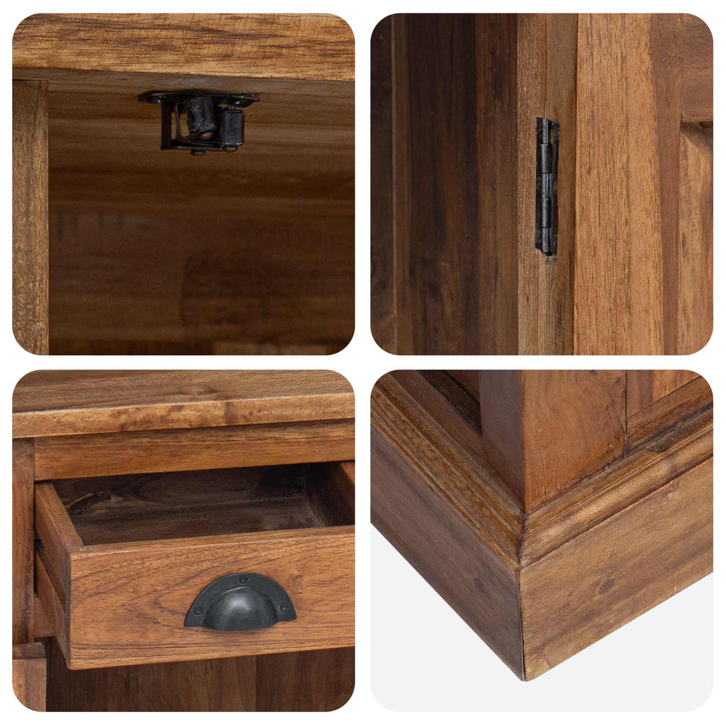 Armadio con porta Naturale 65 x 30 x 75 cm Legno di teak solido